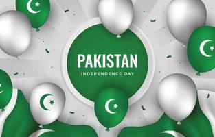 día de la independencia de pakistán con concepto de elemento de globo vector