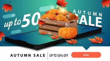 Autumn sale, modern discount web banner vector