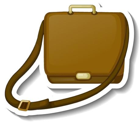 A sticker template with a men crossbody bag isolated