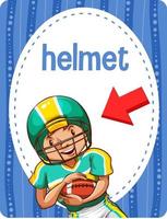 Vocabulary flashcard with word Helmet vector