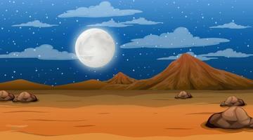 paisaje de bosque desértico en la escena nocturna vector