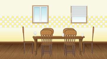 Dining room interior design with furniture vector