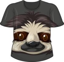 Front of t-shirt with sloth pattern vector