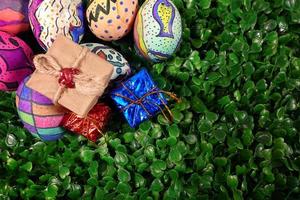 Paschal Easter Eggs Holiday Celebration in Spring Time photo