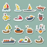 boats and ships icons set vector