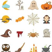 Halloween icons set vector