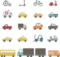 transportation icons set vector