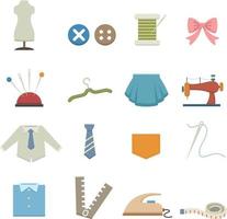 Sewing equipment icons vector