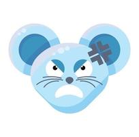 Mouse face angry emoticon sticker vector