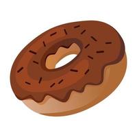 Realistic round donut on white background - Vector