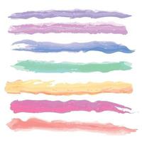 Various strokes of color paint on white background - Vector