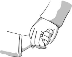 Adult holding a hand of child vector illustration