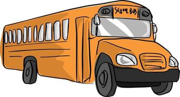 yellow school bus vector illustration sketch hand drawn