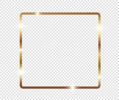 Gold shiny glowing frame background. Golden luxury vintage realistic vector
