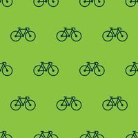 seamless pattern two color bicycle icon with green background vector
