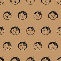 seamless pattern influenza virus kid icon with light brown background vector