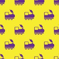 seamless pattern two color train icon with yellow background vector