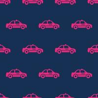 seamless pattern two color taxi icon with dark blue background vector