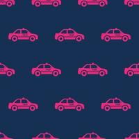 seamless pattern two color taxi icon with dark blue background vector