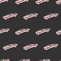 seamless pattern two color super car icon with dark brown background vector