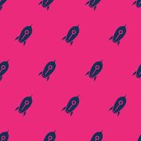 seamless pattern two color rocket icon with pink background vector