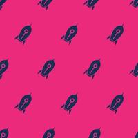 seamless pattern two color rocket icon with pink background vector