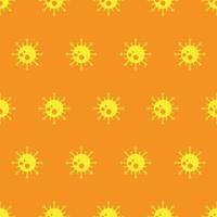 seamless pattern two color flu bacteria icon with orange background vector