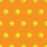 seamless pattern two color flu bacteria icon with orange background vector