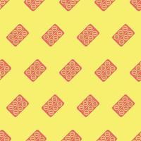 seamless pattern two color aspirin icon with light yellow background vector