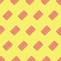 seamless pattern two color aspirin icon with light yellow background vector