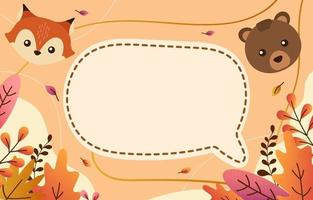 Cute Autumn Animal dan Floral Greeting vector