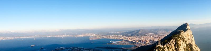 Gibraltar the apes rock in the mediterranean sea photo