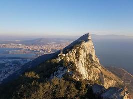 Gibraltar the apes rock in the mediterranean sea photo