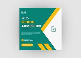 School admission social media post design vector