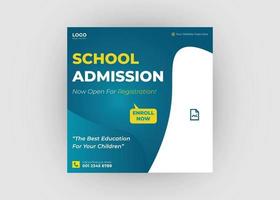 School admission social media post design vector