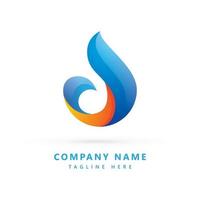 Abstract logo made with colorful water drop shape vector