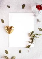 Background with copy space blank on white table with glitter
