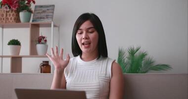 Young Woman Talking to A Camera in Video Chat