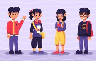 Highschool Character Collections vector