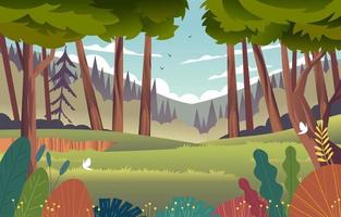 paisaje de bosque profundo vector