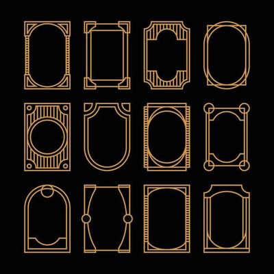 Frame design simple outline set