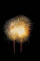 Beautiful fireworks on black background. photo