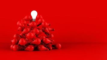 Light bulbs on red background. Idea concept. 3D Illustration. photo