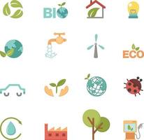 Eco icons set vector
