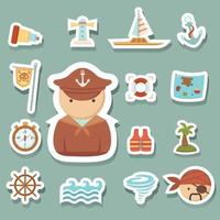 pirates icons set vector