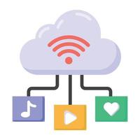 Cloud Media and Internet vector