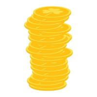 Stack of gold coins in a cartoon style. Vector illustration.