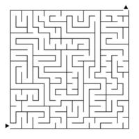 Abstract complex square isolated labyrinth. vector