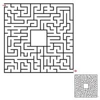 Abstract square isolated labyrinth. vector