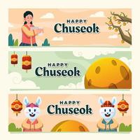 colección de pancartas chuseok vector